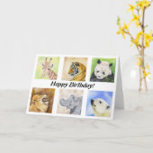 Verjaardagskaart voor wilde dieren kaart (Gele Bloem)