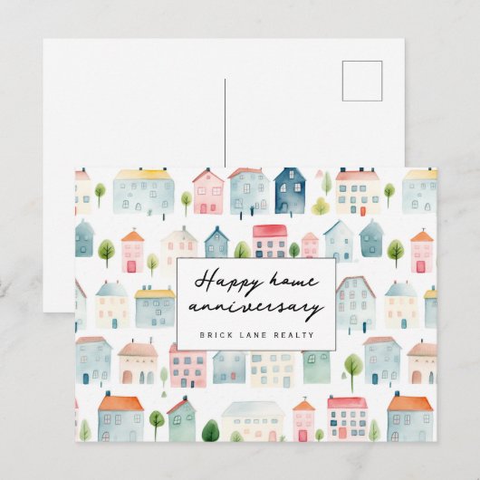 Verjaardagskaart voor woning realty briefkaart (Voorkant / Achterkant)