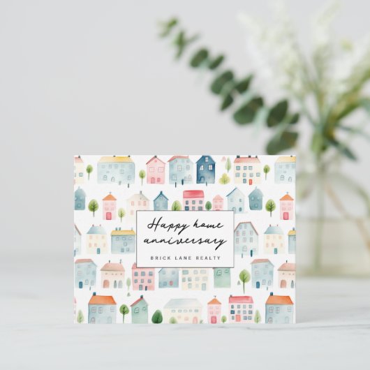 Verjaardagskaart voor woning realty briefkaart (Staand voorkant)