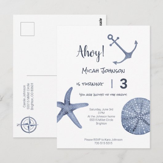 Verjaardagskaart voor zeilers van elke leeftijd briefkaart (Voorkant / Achterkant)