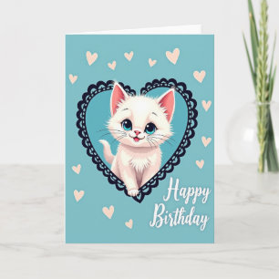 Verjaardagskaart voor zoete kitty kaart