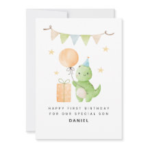 Verjaardagskaart voor zoon 1e verjaardag Cute Wate