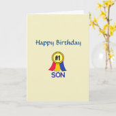 Verjaardagskaart voor zoon kaart (Gele Bloem)