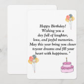 Verjaardagskaart - Vrolijke Wensen, Ballonnen & C Kaart (Voorkant / Achterkant)