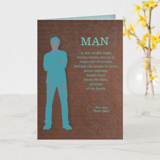 Verjaardagskaart Wat Een Echte Man Is Kaart (Gele Bloem)