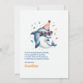 Verjaardagskaart 'Wild One' dolfijn thema voor 1e Bedankkaart (Achterkant)