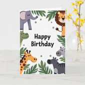 Verjaardagskaart Wilde Dieren Kaart (Gele Bloem)