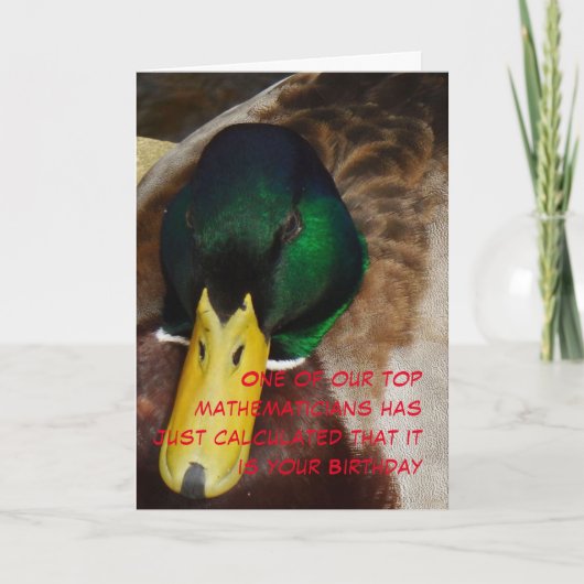 Verjaardagskaart Wiskundige Kaart (Voorkant)