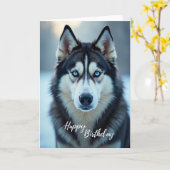 Verjaardagskaart Wolf Dier Kaart (Gele Bloem)