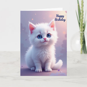Verjaardagskaart Zachte Pluizige Kitten Kaart