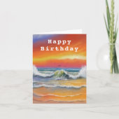 Verjaardagskaart Zee Zonsondergang Schilderij Kaart (Voorkant)
