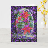 Verjaardagskaart zuster kaart (Gele Bloem)