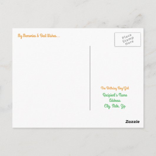 Verjaardagskaarten 85 jaar - Oranje en Groen Briefkaart (Achterkant)