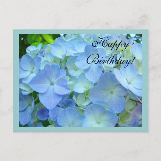 Verjaardagskaarten Blauwe Bloemen Bloemen Briefkaart (Voorkant)