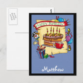  verjaardagskaarten briefkaart (Voorkant / Achterkant)