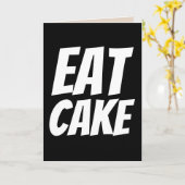 VERJAARDAGSKAARTEN EET TAART GRAPPIG KAART (Gele Bloem)