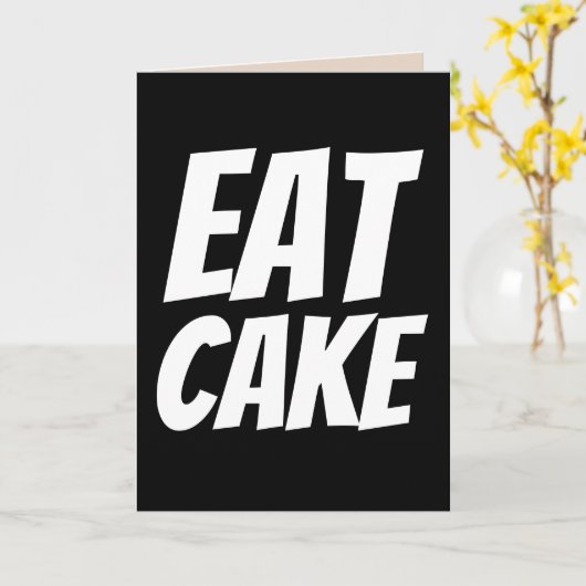 VERJAARDAGSKAARTEN EET TAART GRAPPIG KAART (Gele Bloem)