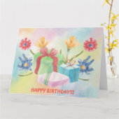 VERJAARDAGSKAARTEN EN BLOEMEN KAART (Gele Bloem)