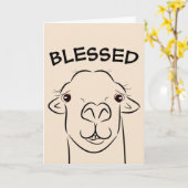 VERJAARDAGSKAARTEN MET GESEGEND LLAMA KAART (Gele Bloem)