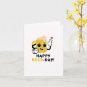 Verjaardagskaarten met leuke bier-gerelateerde gra kaart (Gele Bloem)