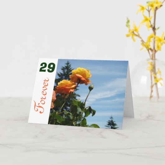 Verjaardagskaarten Sinaasappel Rozen 29 Forever Tw Kaart (Gele Bloem)