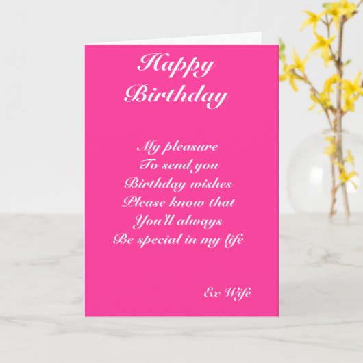 verjaardagskaarten van ex-vrouw kaart (Gele Bloem)