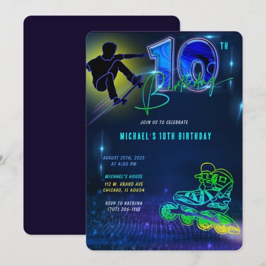 Verjaardagskaarten voor 10 jaar oud Jongens Kaart (Voorkant / Achterkant)