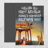 VERJAARDAGSKAARTEN VOOR FEESTBEESTEN KAART (Voorkant / Achterkant)