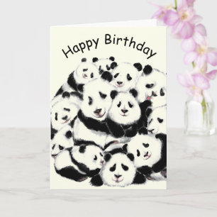 Verjaardagskaarten voor gelukkige panda's kaart