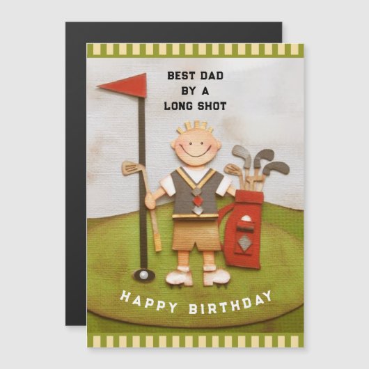 Verjaardagskaarten voor golf vader (Voorkant / Achterkant)