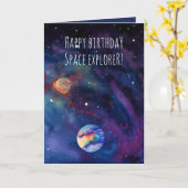 Verjaardagskaarten voor kinderen die van de ruimte kaart (Gele Bloem)