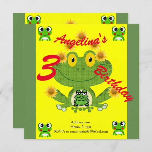 verjaardagskaarten voor kinderen kaart (Voorkant / Achterkant)