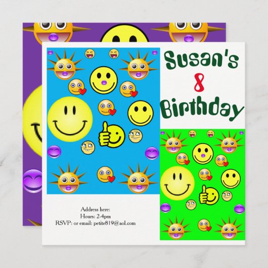 verjaardagskaarten voor kinderen kaart (Voorkant / Achterkant)