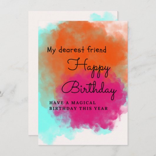 Verjaardagskaarten voor kinderen met eenhoorn kaart (Voorkant / Achterkant)