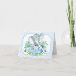 Verjaardagskaarten voor olifant baby boy shower be bedankkaart