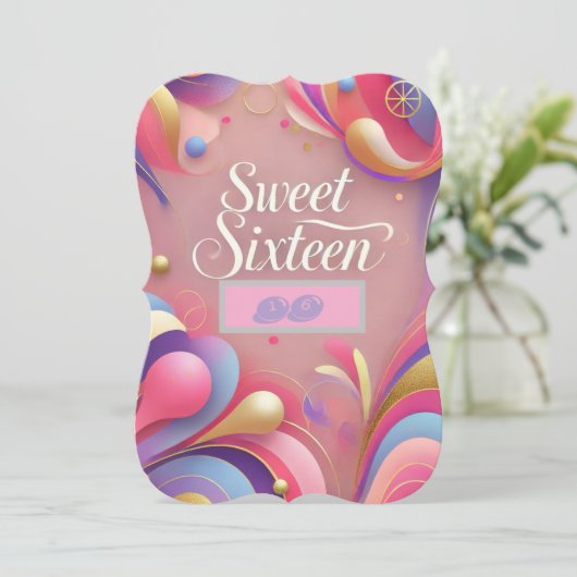 Verjaardagskaarten voor Sweet Sixteen Kaart (Staand voorkant)