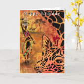 Verjaardagskaarten voor vrouwen en Giraffes Kaart (Gele Bloem)