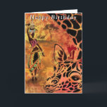 Verjaardagskaarten voor vrouwen en Giraffes Kaart<br><div class="desc">Happy Birthday Kaarten met African Woman en Giraffe - MIGNED Art Painting -  - of Voeg Jouw tekst / Naam ! toe</div>