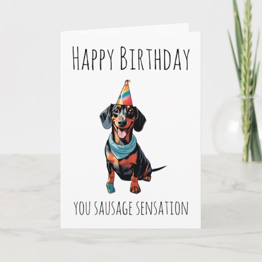 Verjaardagskaarten voor worstenhonden kaart (Voorkant)