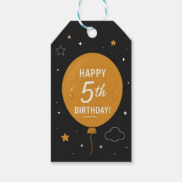 Verjaardagskaartje 5 jaar cadeaulabel