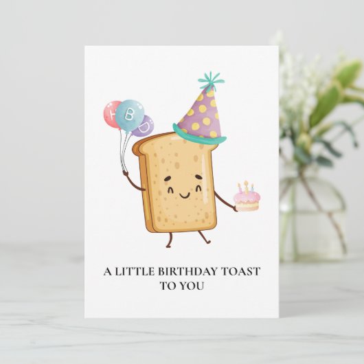 Verjaardagskaartje 'Een klein verjaardagstoost voo Kaart (Staand voorkant)