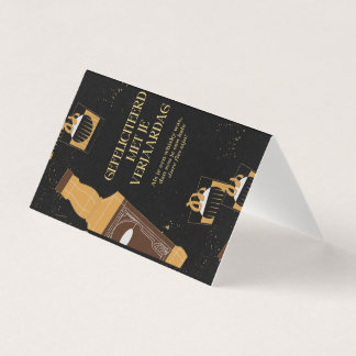 Verjaardagskaartje FeestelijkGoud Visitekaartje