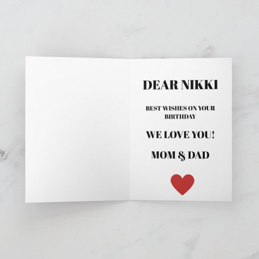 Verjaardagskaartjes voor haar kaart (Binnen)