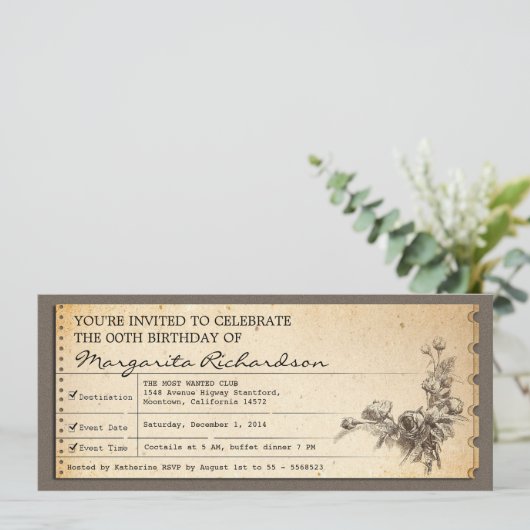  verjaardagskaartuitnodigingen kaart (Staand voorkant)