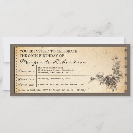  verjaardagskaartuitnodigingen kaart (Voorkant)