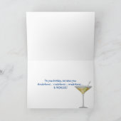 Verjaardagskabel "relax" tekst met martini glas kaart (Binnen)