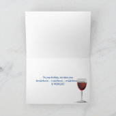 Verjaardagskabel "relax" tekst met wijnglas kaart (Binnen)