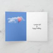 Verjaardagskat en ballon kaart (Binnen)