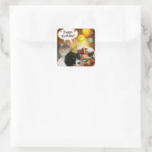 Verjaardagskat & Hond (aanpasbare) Sticker (Tas)