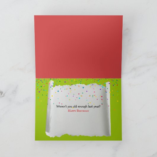 Verjaardagskat humor kaart (Binnen)